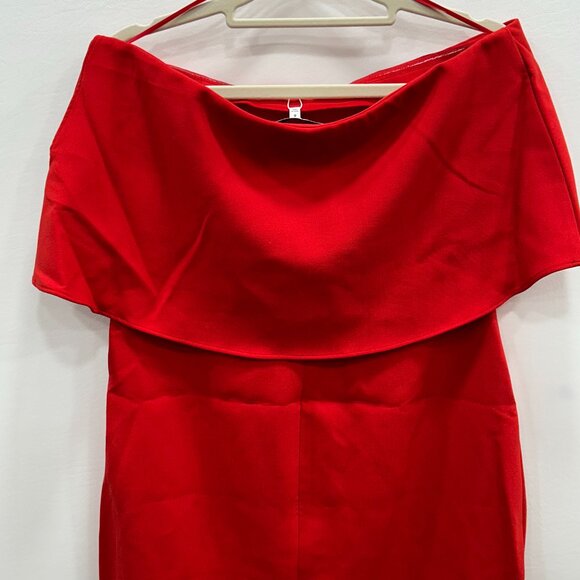 NWT Likely Red Driggs Dress Off-Shoulder Draped Bodycon Dress Size 8 - Picture 6 of 13